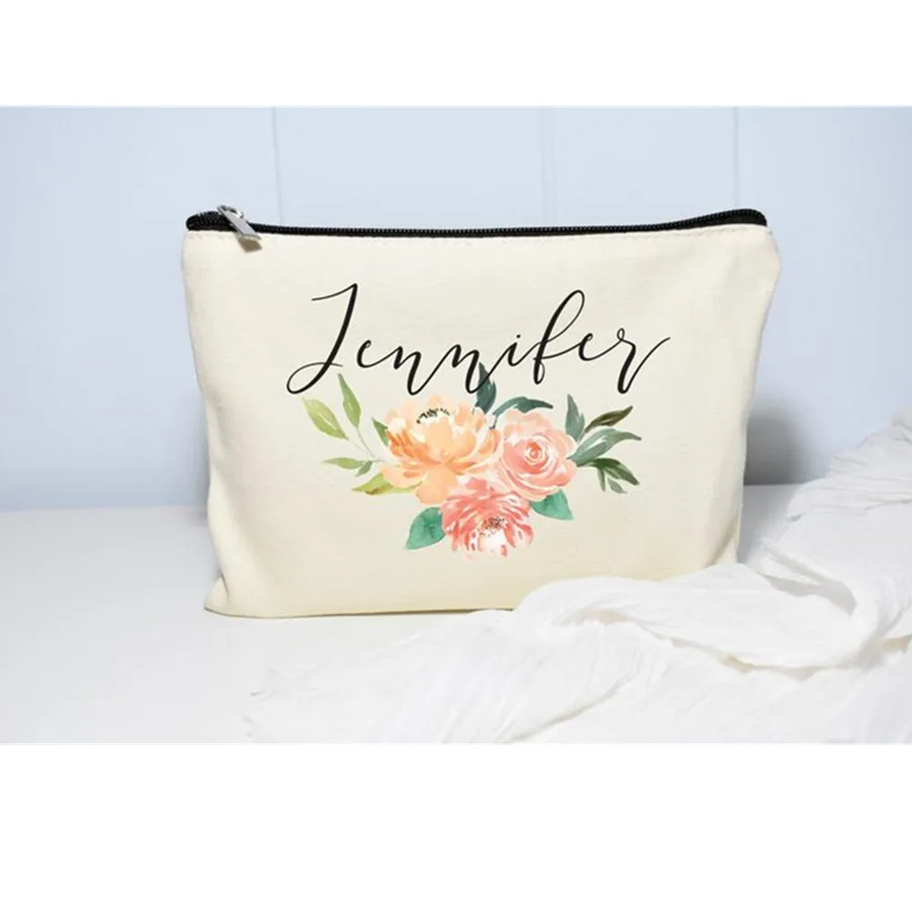 Цветочная Сумочка для макияжа невесты персонализированные сумки хранения