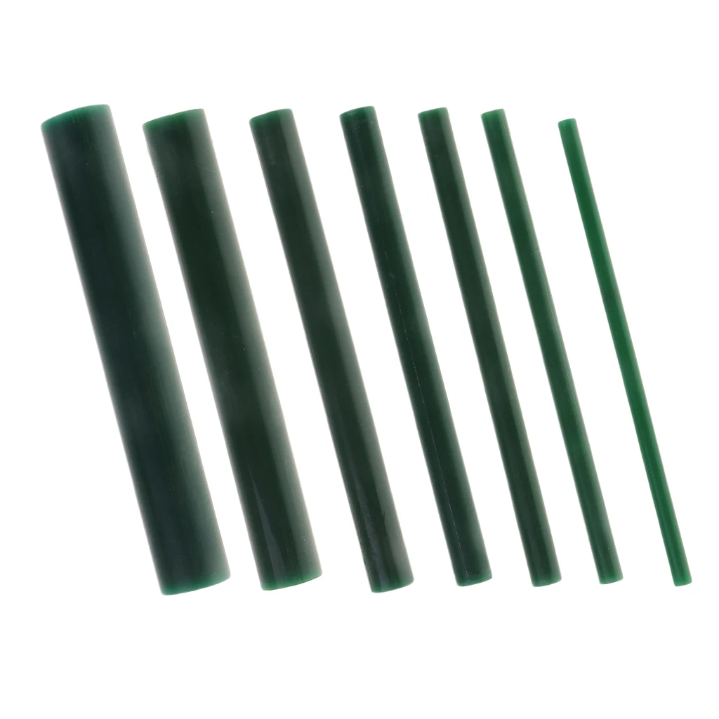 7 шт Выгравированный ювелирными изделиями воск Твердые трубы зеленая для колец
