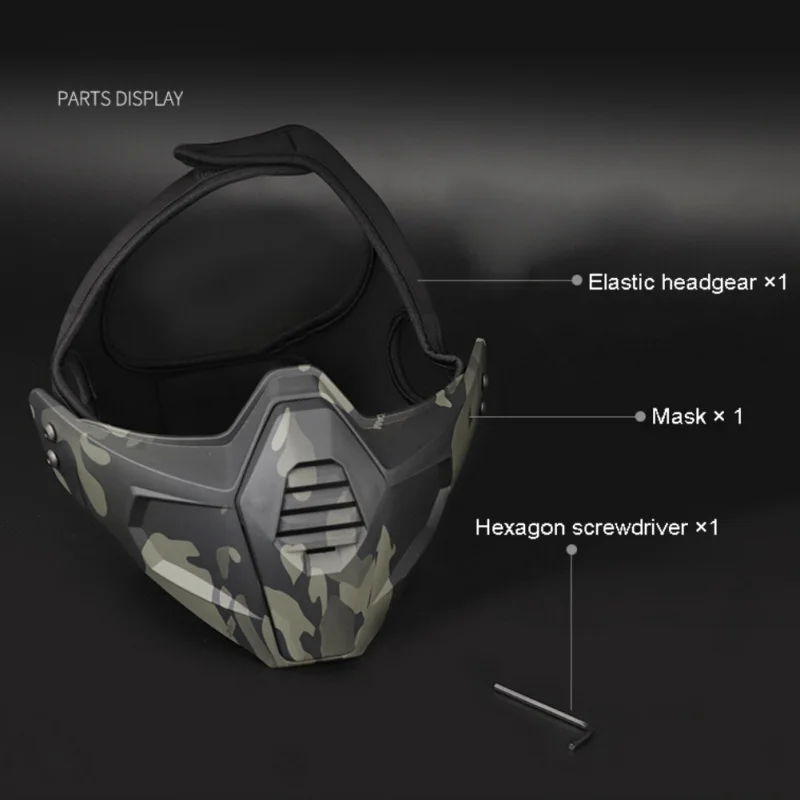 (Tactical) Hunting Mask Airsoft Face Shooting Wargames Camo Half Protective Lower Paintball Protection | Спорт и развлечения