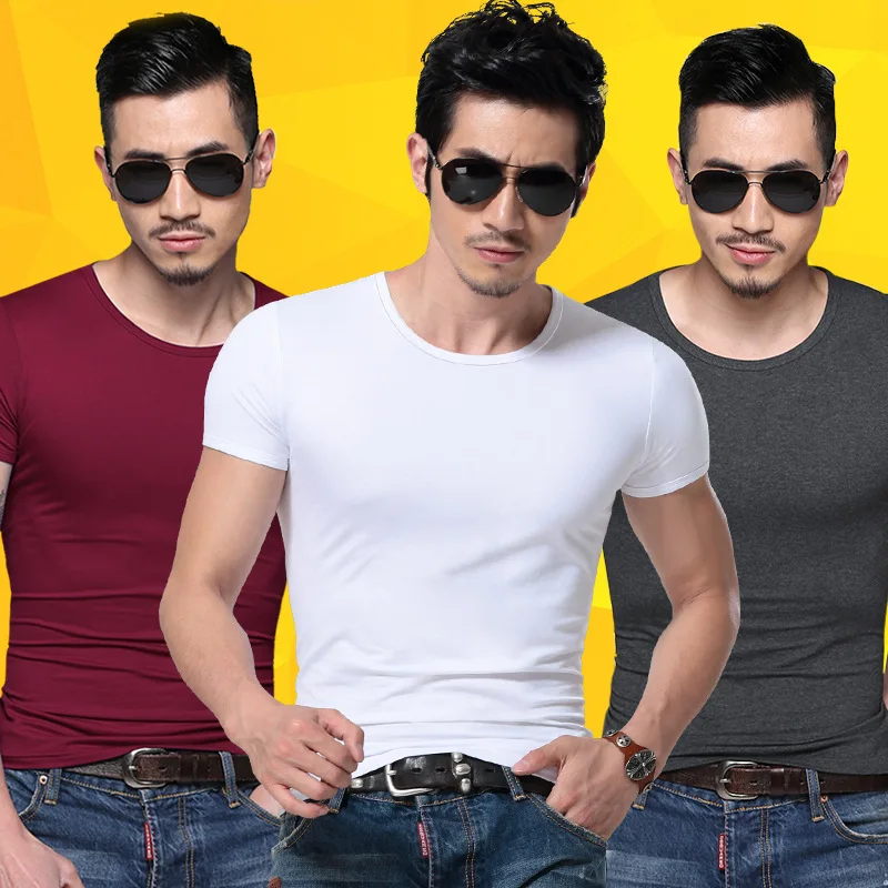 

2020 New Fashion Brand O-Neck Slim Short Sleeve T Shirt Men Trend Casual Mens T-Shirt Korean T Shirts