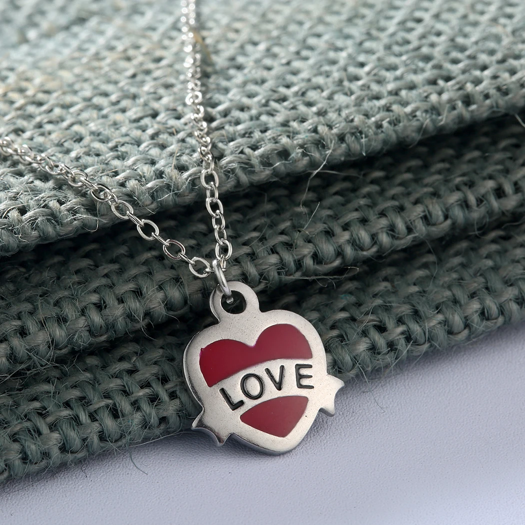 Женское Ожерелье чокер Cxwind ожерелье из нержавеющей стали с красным сердцем и