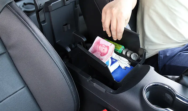 Черный ящик в салон для хранения подлокотнике держатель Ford Mustang 2015 2016 2017