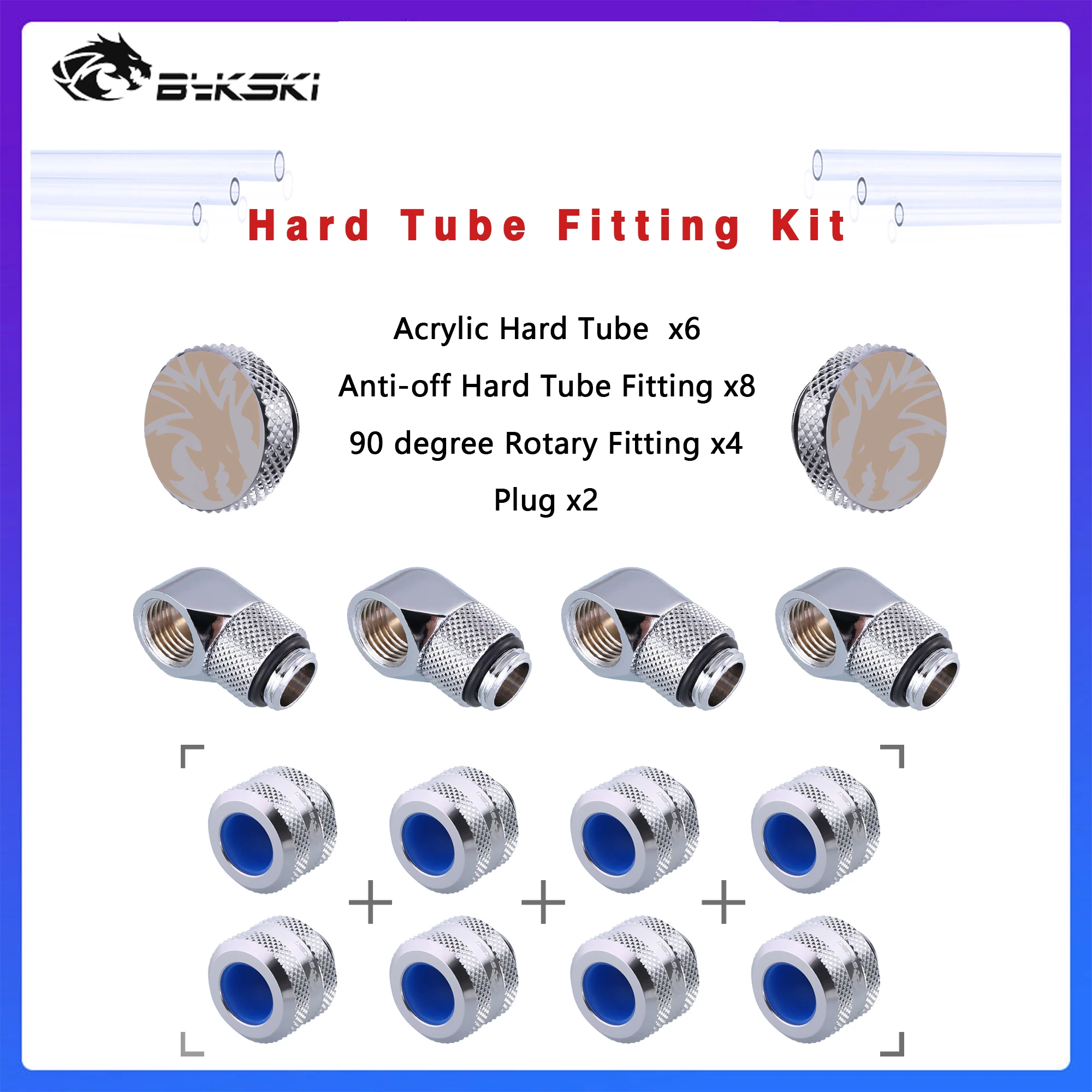 

Набор для фотографий Bykski, акриловая трубка для наружного диаметра 12/14/16 мм, 90 градусов, Противоударная трубка, фитинг для водяного охлаждения ПК «сделай сам», фитинг для жесткой трубки