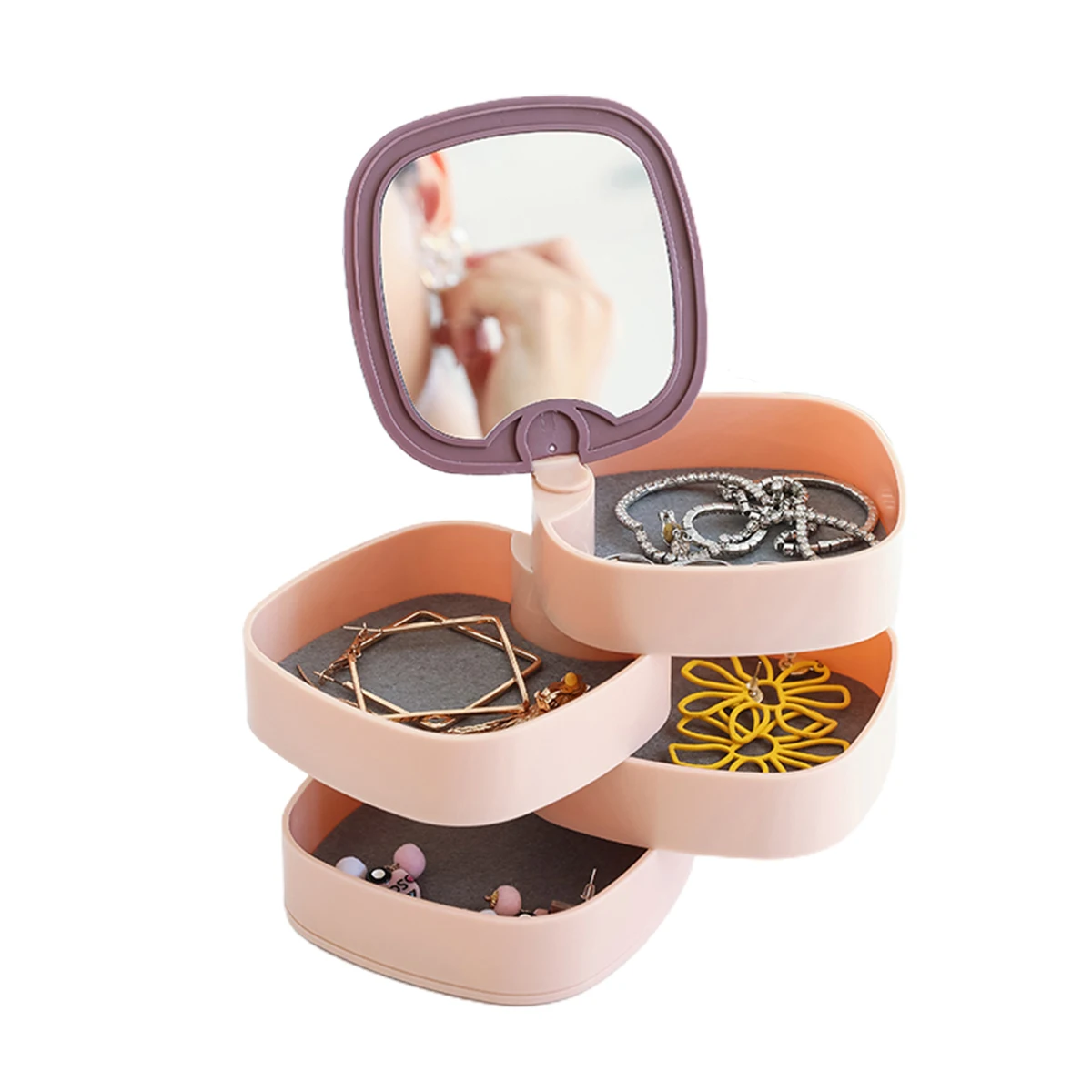 Новая серьга ящик для хранения 4 Слои держатель макияж ожерелье креативный