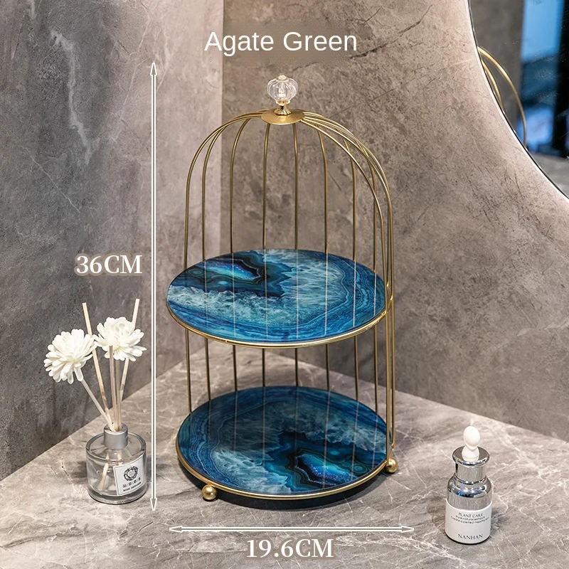

Iron Art Nordic Style Bird Cage Rack Lipstick Perfume Cosmetic Skin Care Product Storage Rack Finishing Table Rack Dressingtable