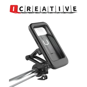 ICREATIVE Bicycle Foldable Adjustable Transparent Shell IPX6 Waterproof
and Dust-proof Phone Holder for 4.5-7 inch Mobile phone