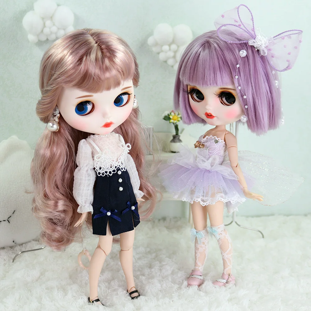 Одежда для куклы ICY DBS Blyth платье принцессы с фиолетовым ангелом Женский костюм