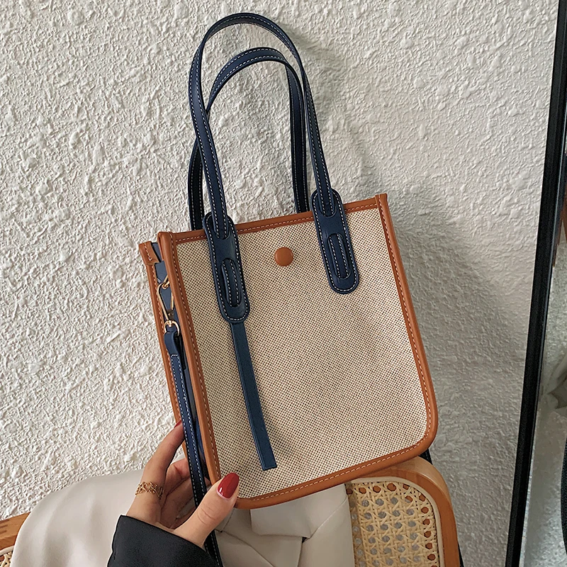 

Сумка через плечо женская, из искусственной кожи, с короткой ручкой, из парусины, 2021