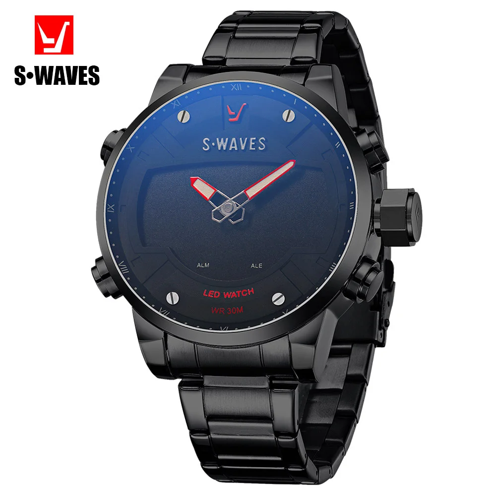 Часы наручные SWAVES мужские светодиодсветодиодный аналоговые цифровые