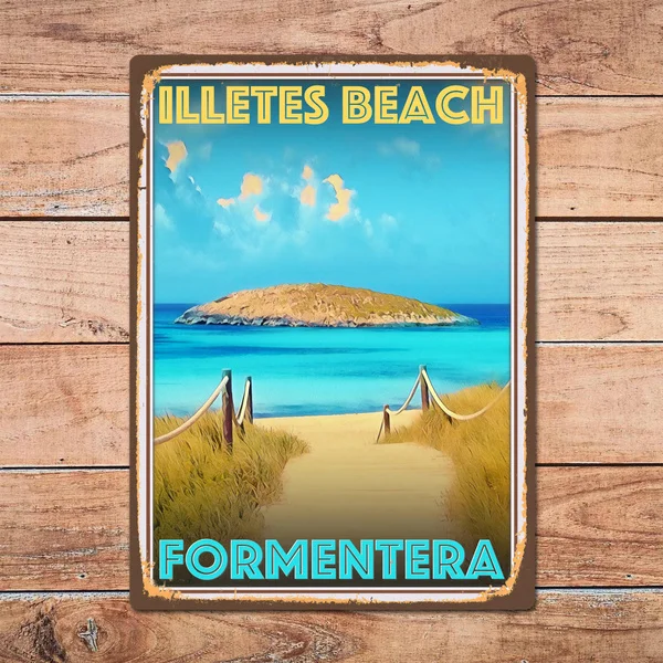 

Illetes Beach Formentera Metal Tin Sign Metal Sign Home Room Wall Decore