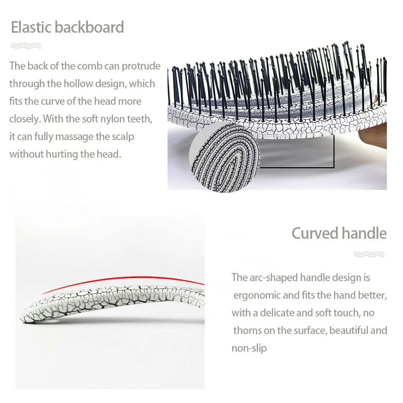 Антистатическая Расслабляющая эластичная Массажная расческа портативная щетка