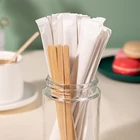 100 шт. одноразовые Stir Sticks Плетеный абажур из натурального дерева Чай Кофе мешалки кафе поставки Dinerware наборы для ухода за кожей