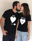 Одежда для жены и мужа; Футболка с надписью Love Plug and Play для пары; Корейские футболки для влюбленных в стиле Харадзюку Ulzzang; Летние футболки для пары