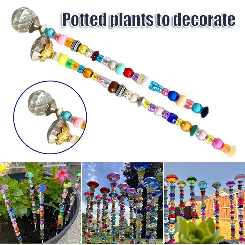 

Украшение для сада с бусинами и стразы, долговечный многоразовый декор для гостиной, двора, INTE99