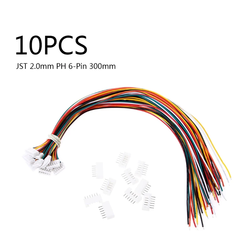10 комплектов JST 2 0 мм PH 6 Pin Женский Корпус разъем с проводом и Штекерный