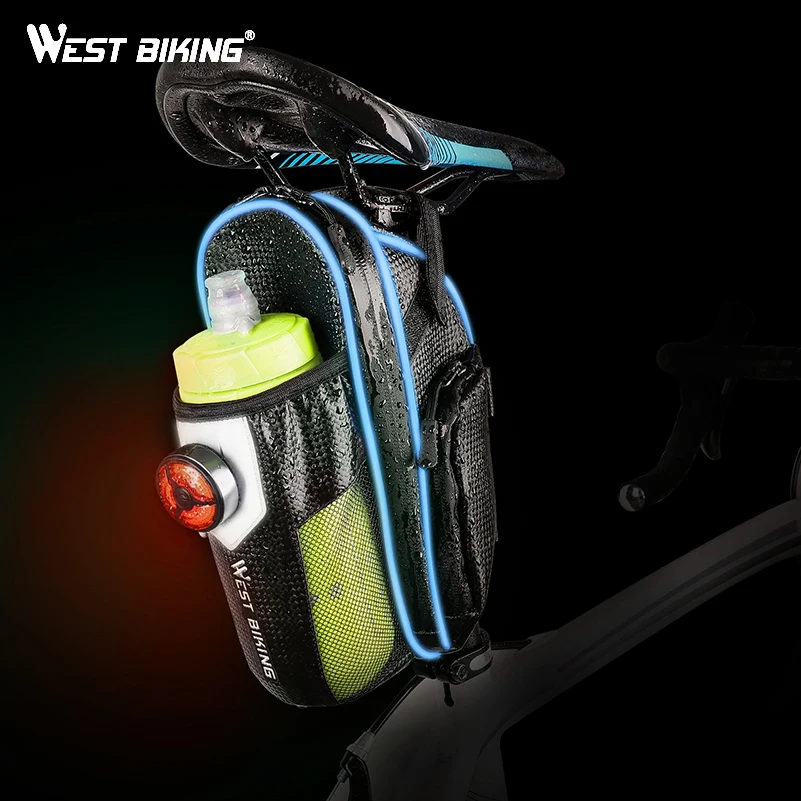 

MTB Bicycle Waterproof Rear Bag Bicycle Accessories Bike Saddle Bag with Water Bottle Pocket Cycling Rear Seat Tail Bag