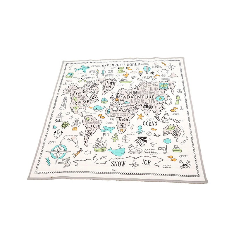 

120*120CM Child Activities Mat Baby Play Mats Rug Infant Climbing Carpet Nautical Map Blanket Kids Crawling Blanket Play Carpet