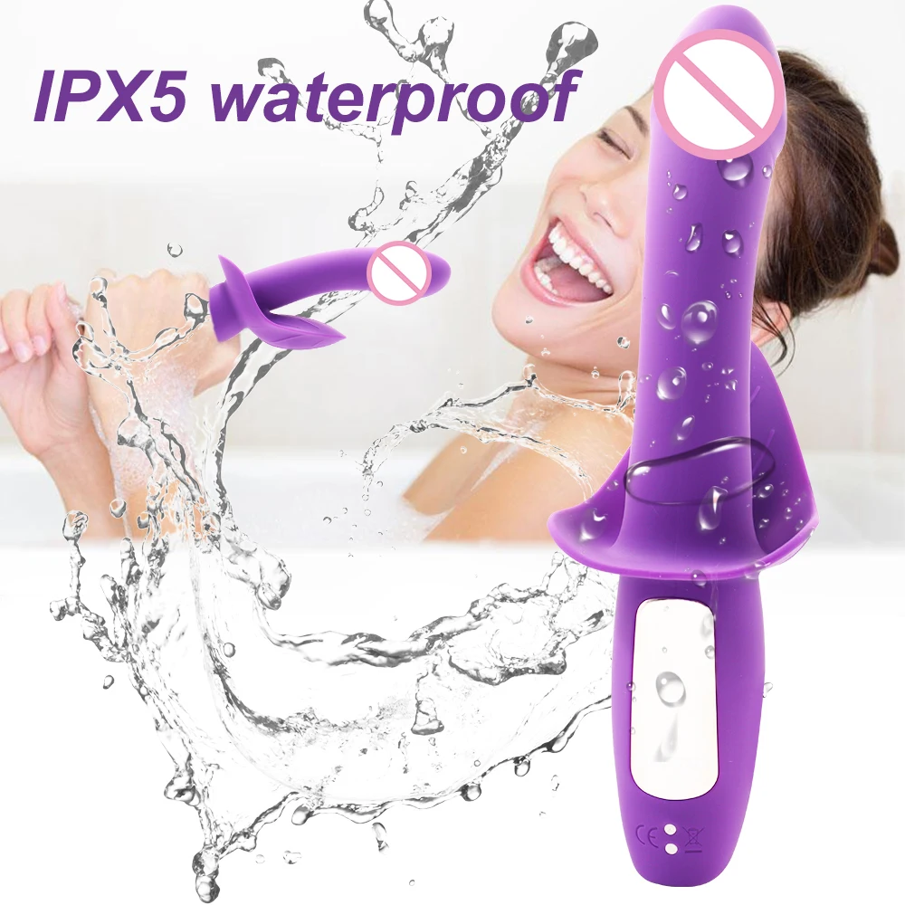 Двойная вибрация 16 скоростей силиконовый мощный фаллоимитатор точки G вибратор