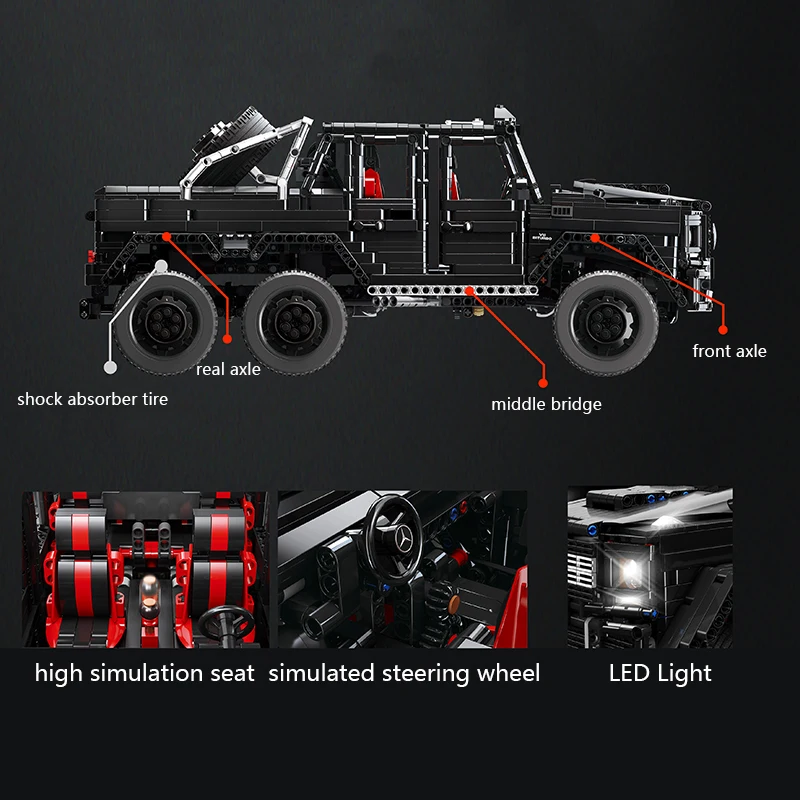 1:8 Benz внедорожный 6x6 LAND CRUISER RC автомобиль 3300 шт. технический создатель города строительные блоки кирпичи игрушки рождественские подарки для детей