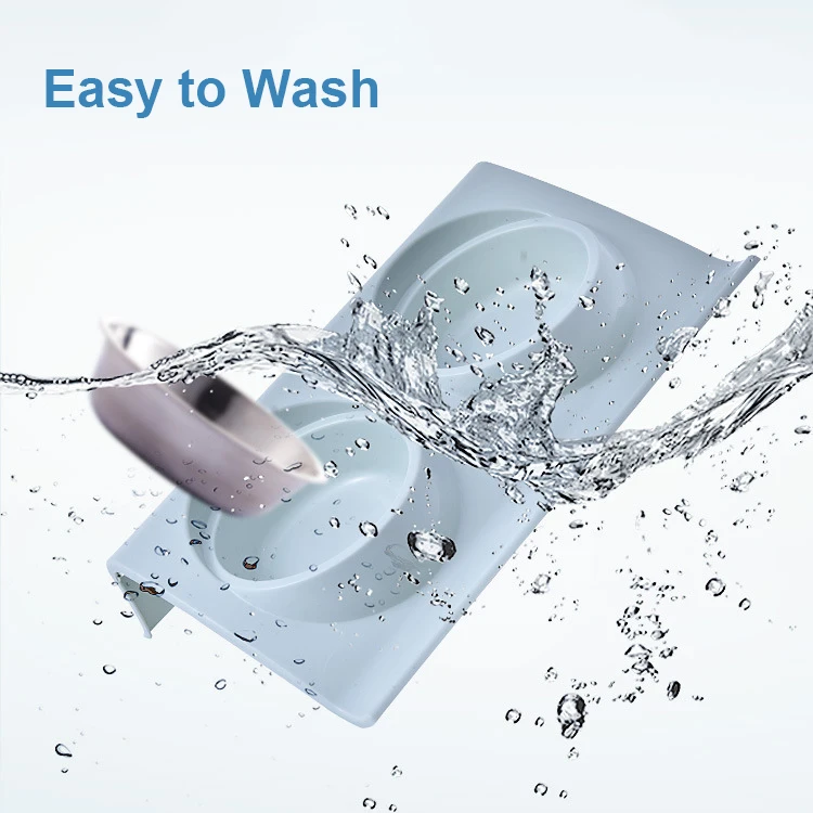 Двойная миска для питомцев Кормушка Для Воды Из Нержавеющей Стали кошек собак