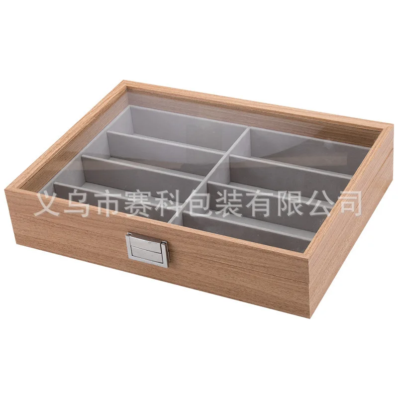 Storage Glasses Rack Sunglasses Display Tray 8 Grid Velvet Display Case Storage Organizer Box Store Window