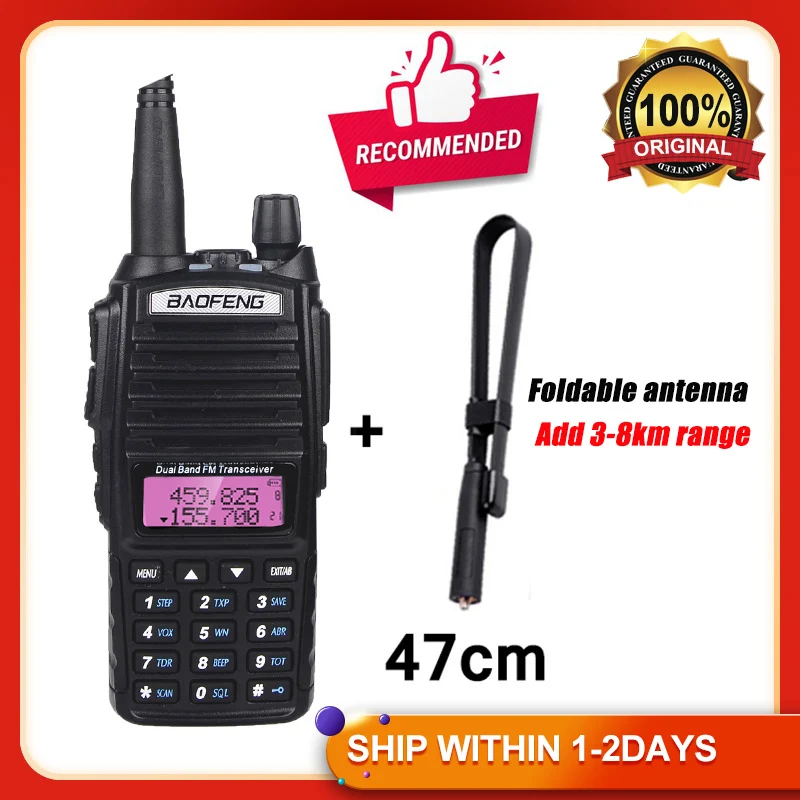 Baofeng-walkie-talkie UV 82, transceptor Dual PTT UV82, VHF, UHF, escáner, Radio UV-82, 100% Original