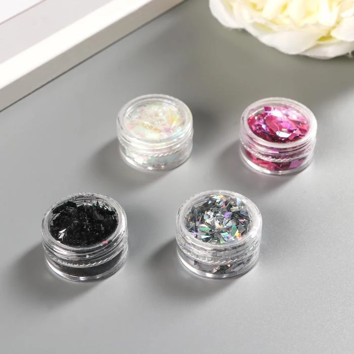 American Crafts Holographic foil flakes 4 pcs 5217730 Decoration decor scrapbooking needlework Creativity hobbies Accessoires Arts Home Garden