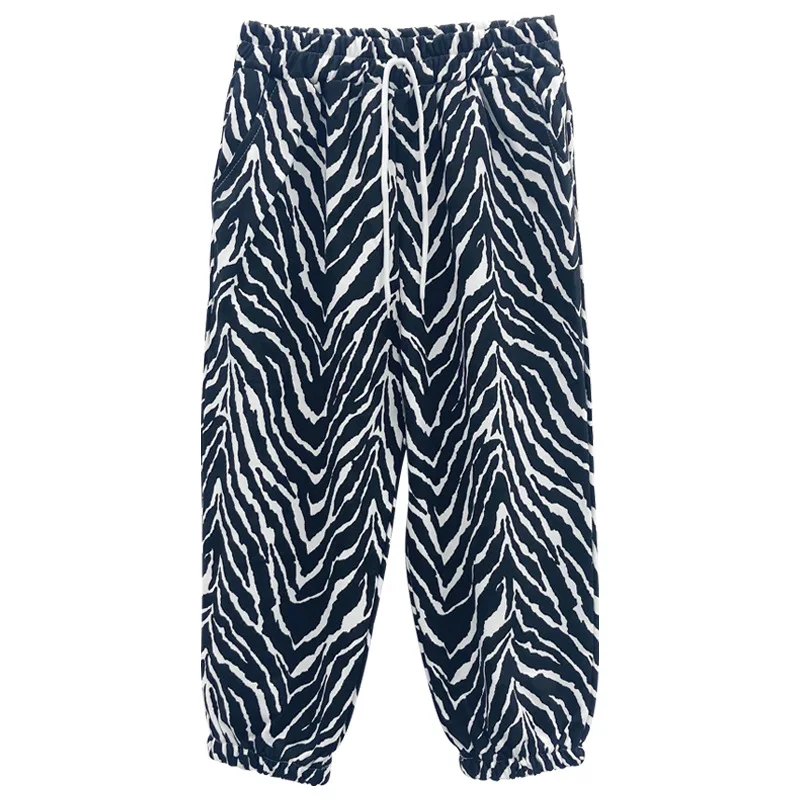 

Kids Girls Fashion Oversize Zebra Print Pants 8 10 12 years Hiphop Dance Trousers 2021 new
