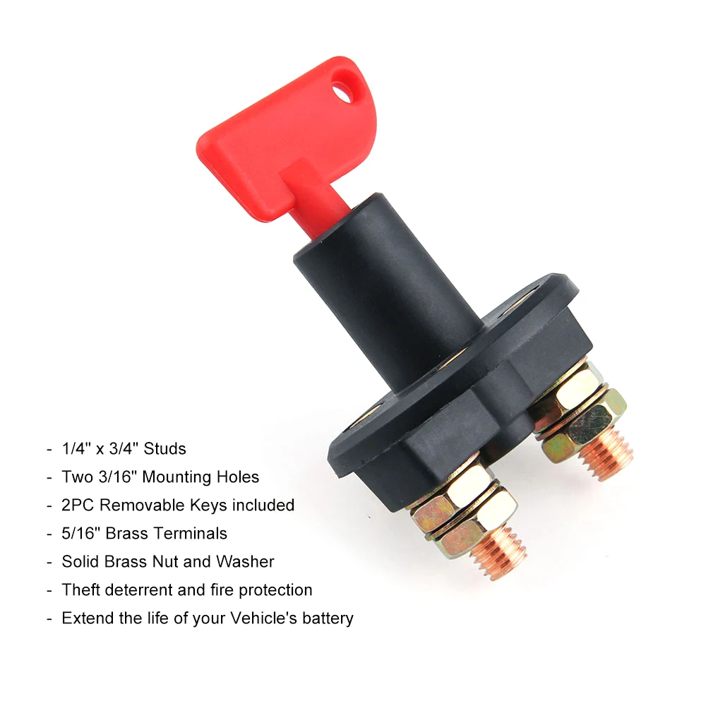 

12V 300A Car Battery Main Switch Power Isolator Cut Off Kill Switch Durable Car Boat Disconnect Switch For Marine ATV Truck Boat