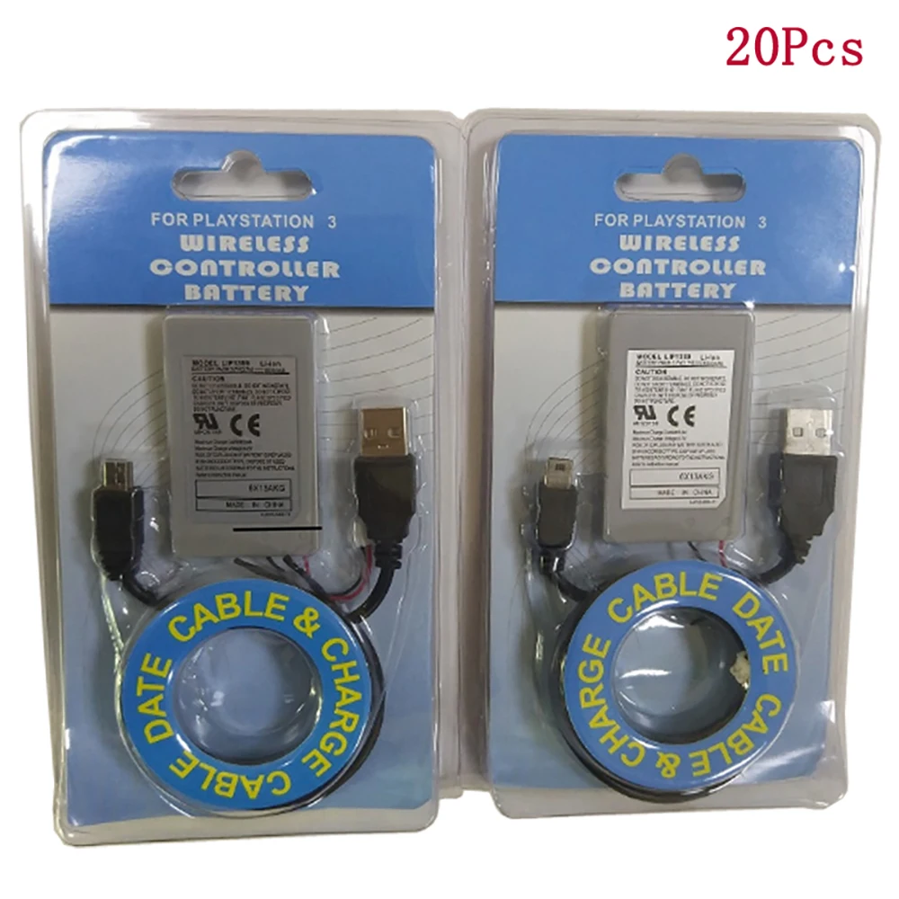 

20pcs PS3 Rechargeable Li-Ion Battery for Sony PlayStation3 Wireless Controller 3.7V 1800mAh Replacement Batteries wholesale