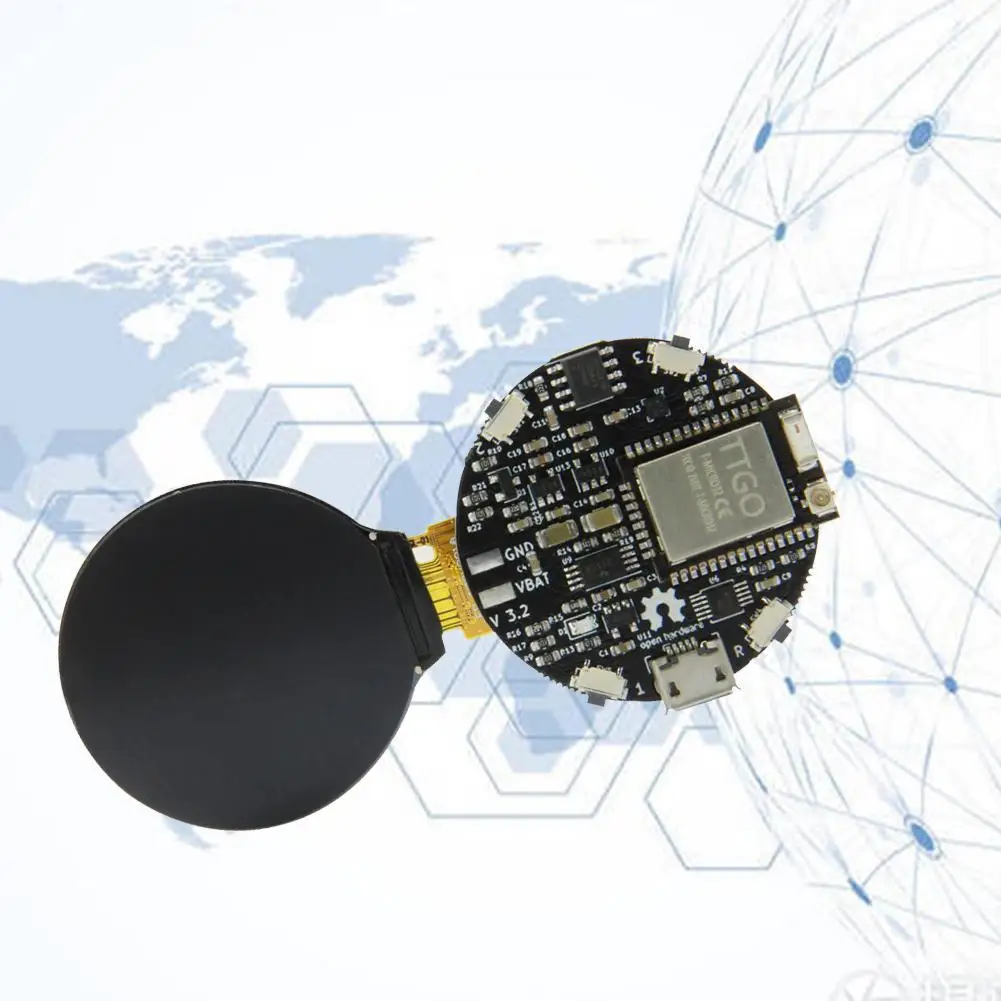 

Circular LCD, power battery charge and discharge management to circuit upload circuit, program TTL USB J2E1