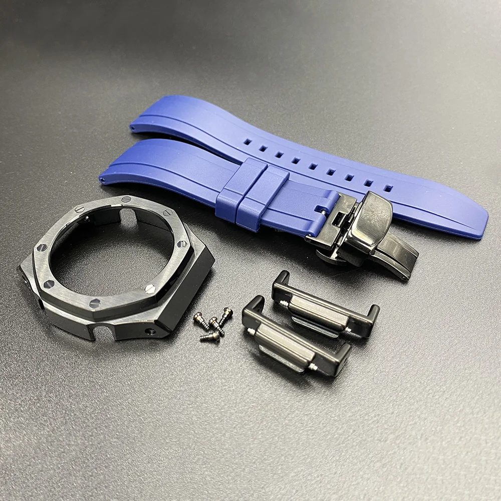 

Quick Release Silicone Watchband and Bezel For Casio G Shock 2rd GA2100 Wristband Metal Adapter Watch Case GA-2100 GA-2110 Refit
