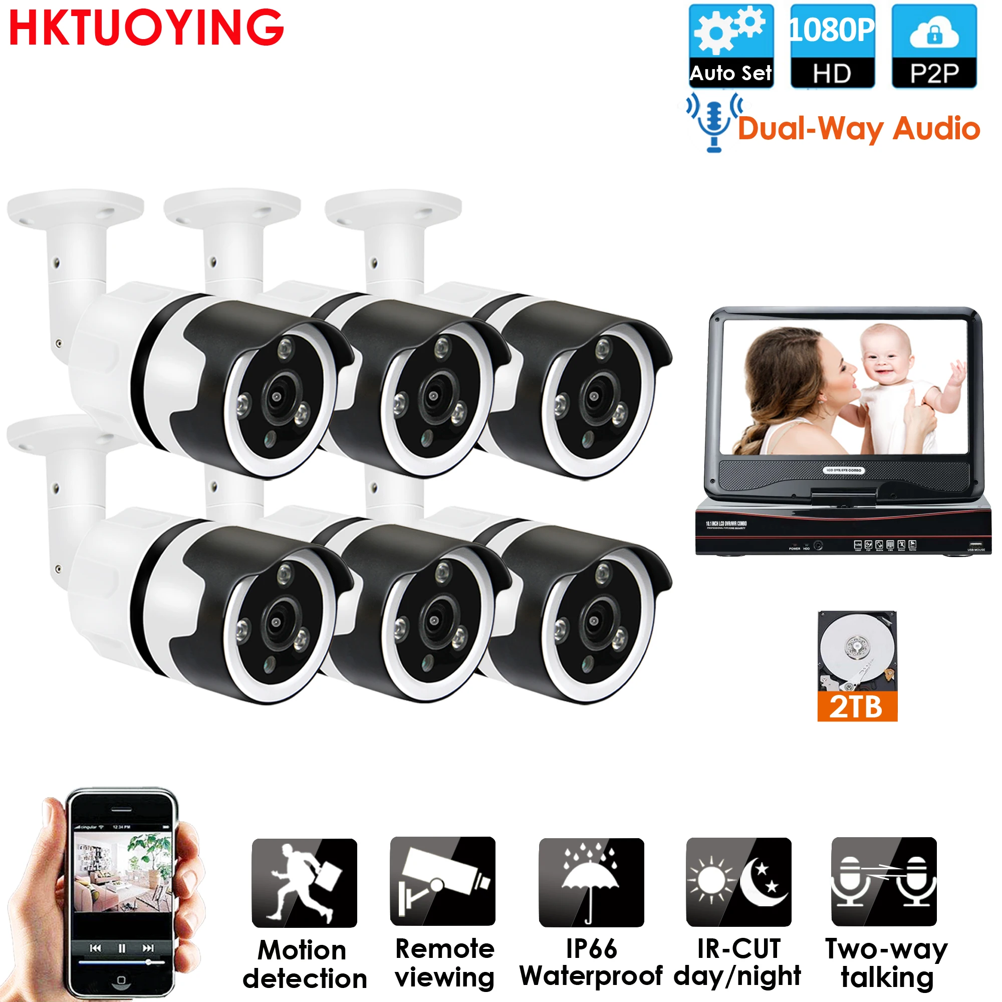 Камера видеонаблюдения беспроводная инфракрасная камера ночного видения 6