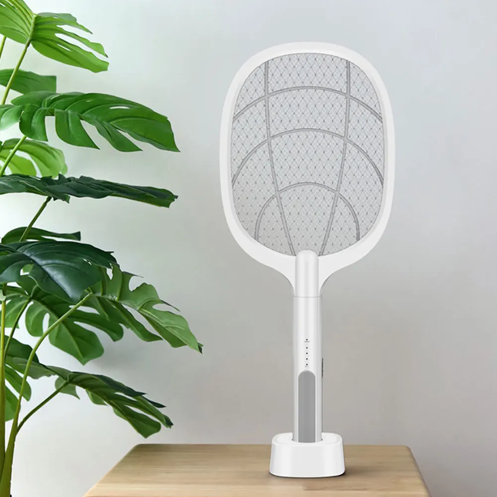 

Home Bug Zapper Killer Lamp 3000V Wasp Night Fruit Fly Electric Rechargeable Insect Trap Handheld 2 In 1 Racket Mosquito Swatter