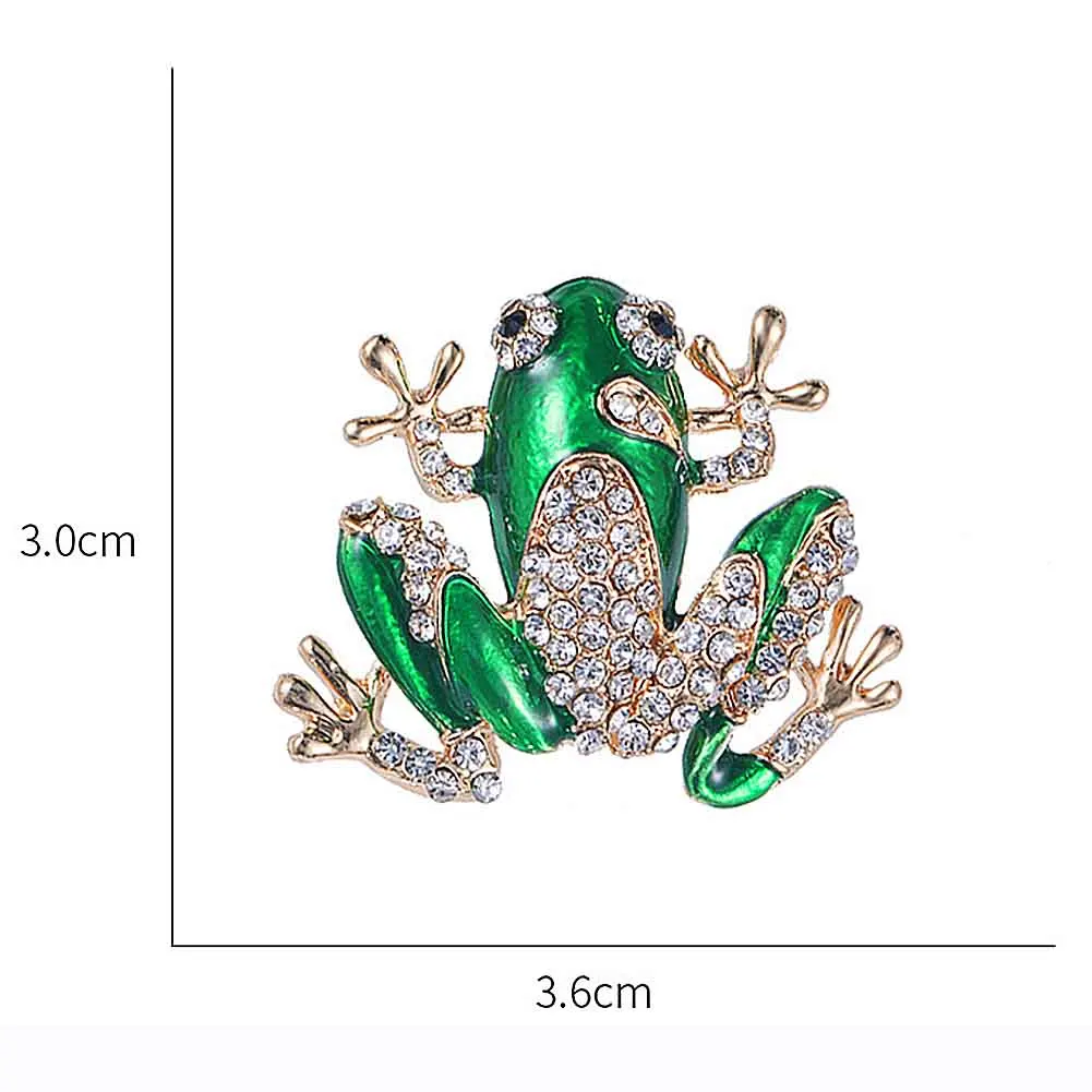Лидер продаж! Золотистая/зеленая модная Милая женская брошь в виде лягушки