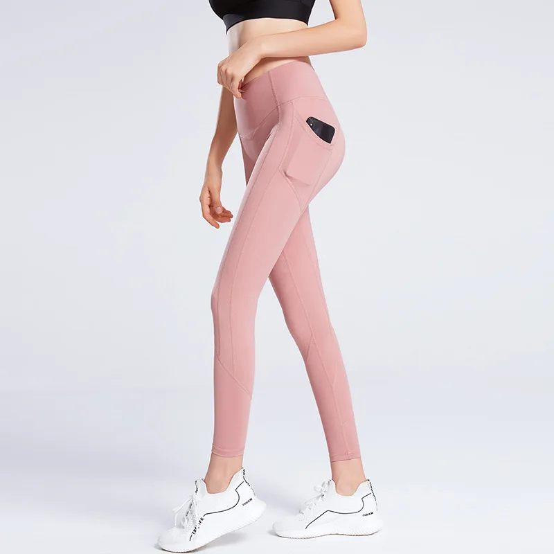Женские штаны для йоги с высокой талией улицы бега фитнеса брюки эластичные