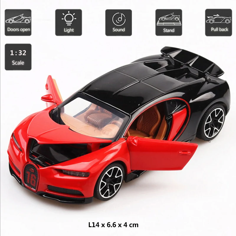 HOMMAT 1/32 Bugatti Chiron Super Sports Model Car Vehicle Alloy 1:32 Diecast Toy Models Gift Cars Toys For Children Kids | Игрушки и