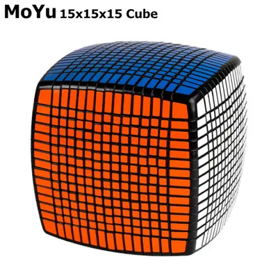 black Moyu 15x15x15 волшебный скоростной кубик без наклеек Профессиональный кубик-головоломка Migico15x15 обучающая игрушка для ребенка подарок - Цвет: black