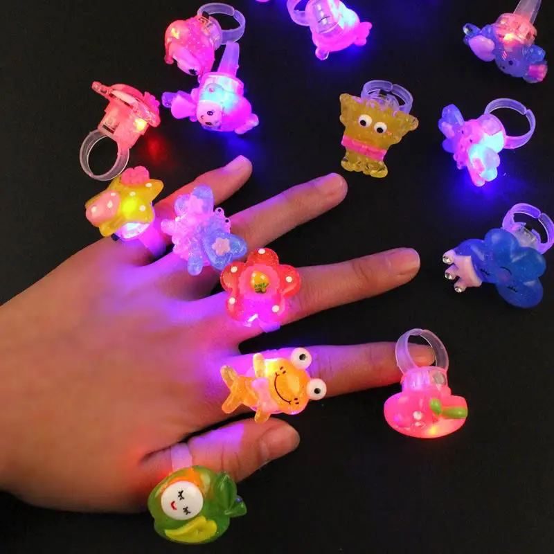

Flashing ring light-emitting toys children Christmas gift LED finger lights flashing cute cartoon holiday decorations
