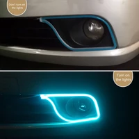 white light long strip through type led auto modified front headlight gap upgrade decorative lights car daytime running lights