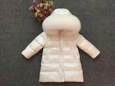 Модная зимняя одежда для девочек пуховая куртка, пальто теплая плотная куртка на утином пуху для маленьких детей до-25 градусов, верхняя одежда, куртка - Цвет: 10