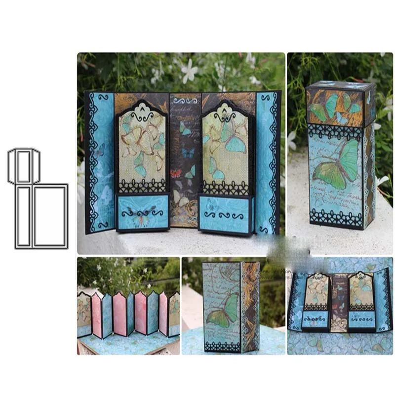 

JC Box Card Shape Frame Metal Cutting Dies Scrapbooking Handmade New Design Make Stencil Craft Folder Model Album Decor Template