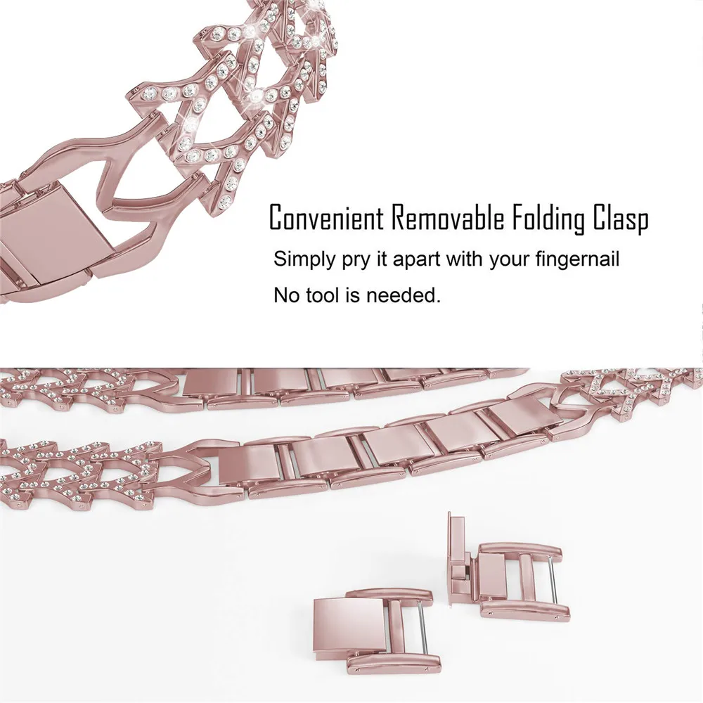 

Fashion Adjustable Metal Strap for Apple Watch SE Band Series 6 5 4 3 2 Women Bracelet for iWatch 40mm 44mm 38/42mm Jewelry Belt