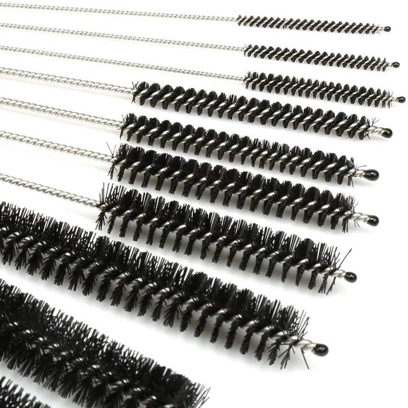 

1 Set 12 Pack Cleanning Brushes Bottle for Kitchen Kettle Brush Teapot Spou Straw Nozzle Tube Nylon 10 Black 200mm 2 White 175mm