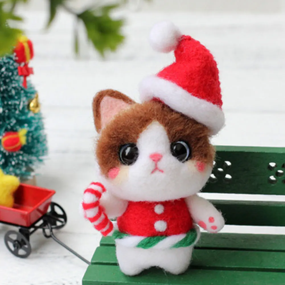christmas Набор для шитья куклы diy пакет войлочная подложка шерсть войлочная шерсть вышивка Войлок diy мешочек ручного изготовления для творчества и ощущений инструмент - Color: christmas