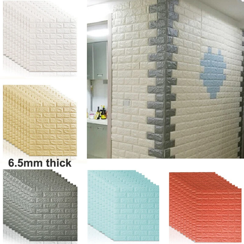

5/10pcs 3D Brick Wall Stickers DIY Self Foam Thicken Decor Wall Covering Wallpaper For Kids Living Room Home Decoration 77*70cm