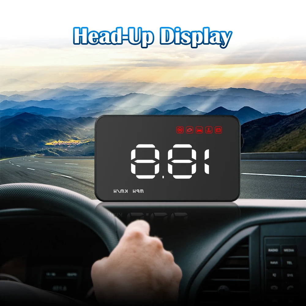 

Car HUD Head Up Display OBD2 II EUOBD Speedometer Overspeed Warning System Projector Windshield Auto Electronic Voltage Alarm