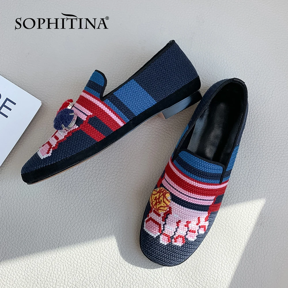 Женские туфли на плоской подошве SOPHITINA Разноцветные Повседневные Удобные ручной