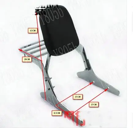 Высокое качество хромированная спинка Сисси Бар багажная стойка для HONDA STEED 400 VLX |