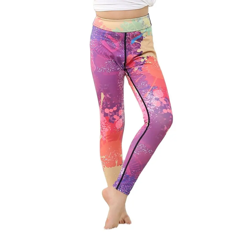 Детские эластичные быстросохнущие штаны для йоги девочек градиентные красные